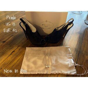Prada Pumps Shoes Brown Heels US 12 EU 42 New In Box